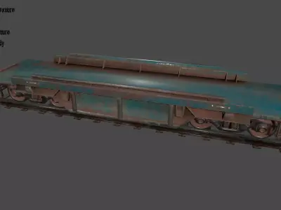 train 1 metal conveyor belt Low-poly 3D model