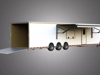 44 ft Custom Enclosed Gooseneck Trailer 3D model