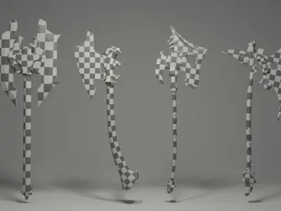 Lowpoly Axes Pack Low-poly 3D model