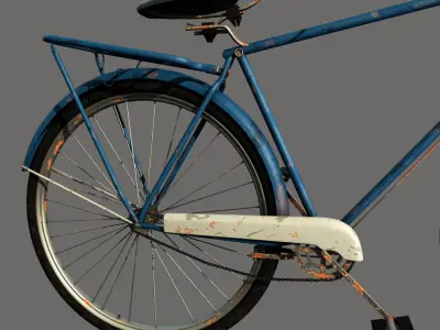 old rusted  bicycle 3D model