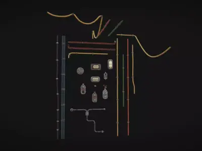 Cables 01 Low-poly 3D model