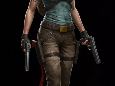 Lara Croft 3D Model - High-Quality Game Character Asset Low-poly 3D model