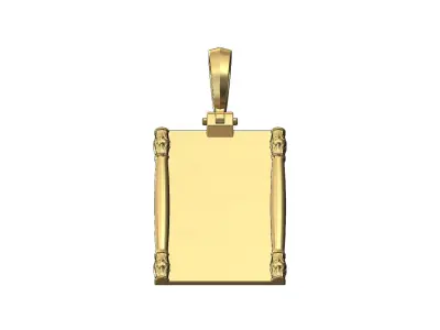 Lotus column sides scroll pendant charm 3D print model