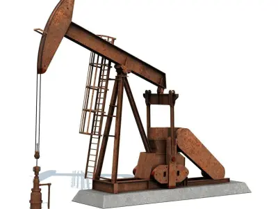 Rusty Pumpjack Oil Well 3D model