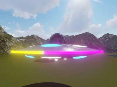 spaceship ufo flying saucer 3D model