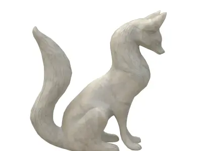 Fox marble statue Low-poly 3D model