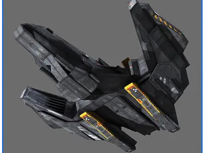 SciFi Army Human SpaceShips 01 Low-poly 3D model