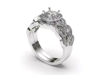 solitaire with ring sizes  8 part S92 3D print model