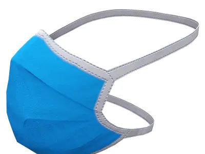 Disposable Surgical Mask Low Poly Low-poly 3D model