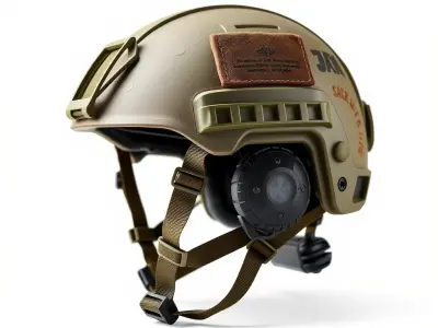 Tactical Helmet D Model Pack with Accessory Rail Attachments Low-poly 3D model