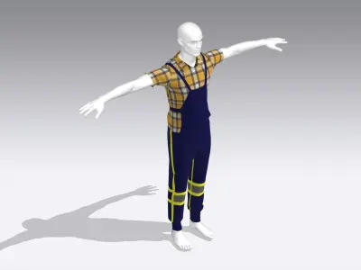 Worker Cloth Low-poly 3D model get
