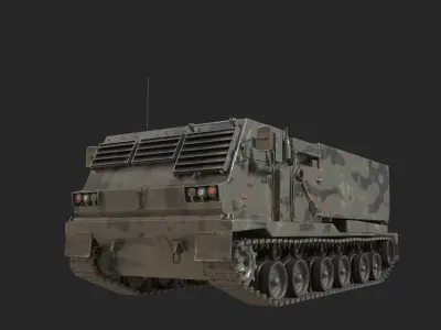 3 coatings of USA ARMY M270 Multiple Launch Rocket System MLRS Low-poly 3D model