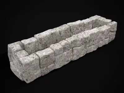 Rustic Stone Fireplace Low-poly 3D model