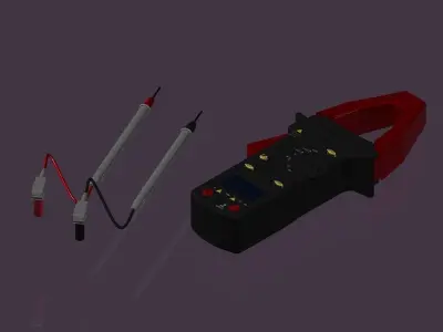 Electronic digital clamp meter 3D model