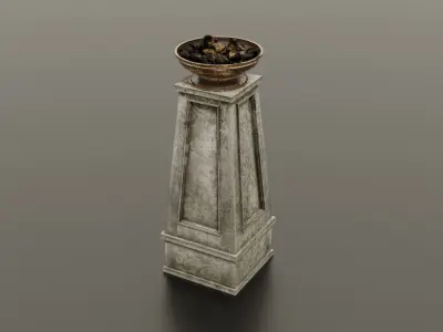 Fire column Low-poly 3D model buy