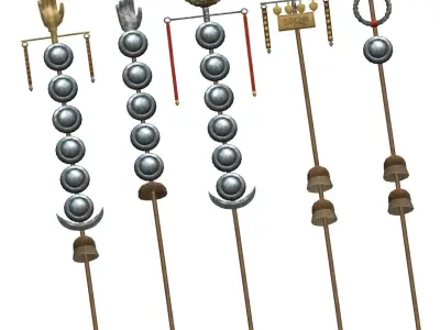 Low-poly Roman standards Low-poly 3D model