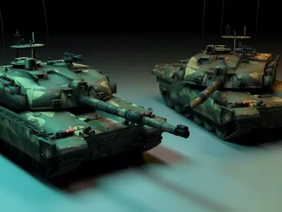 Modern Battle Tank Free 3D model