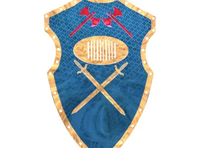 Medieval Shield Heraldic Emblem Low Poly PBR 3D Model Low-poly 3D model