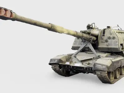 Destroyed 2S19 Msta 152 mm self-propelled howitzer M1990 3D model order