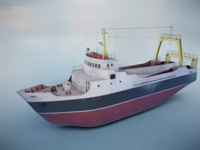Fishing Vessel Low-poly 3D model by MinoD