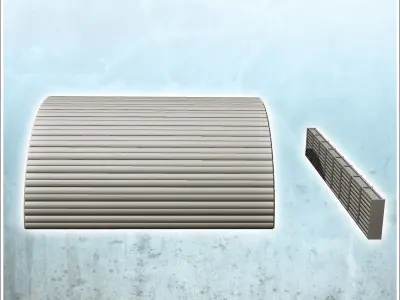 Set of accessories for modern military airbase with low walls 6 3D print model