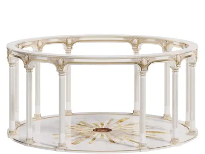 Luxury Classical Rotunda Pavilion  Ornate Columns Marble Floor 3D model