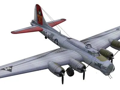 Boeing B-17 Flying Fortress Low-poly 3D model buy