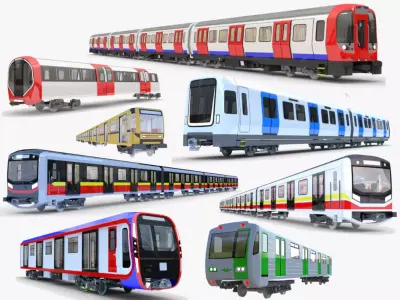 European metro trains 3D Model Pack