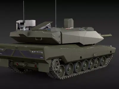 KF-51 Panther German Main Battle Tank Green 3D model