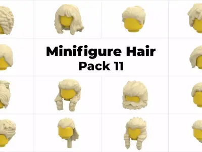 TwinD Lego  - Minifigure Hair pack 11 3D print model