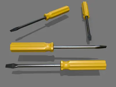 screwdriver Low-poly 3D model 13