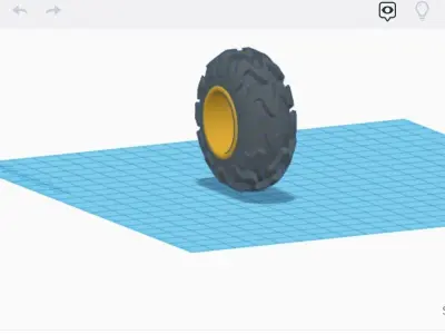 Wheel with tyre and rim Low-poly 3D model