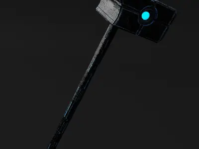 sci-fi hammer Low-poly 3D model