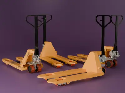 3D LowPoly Hand Pallet Truck Low-poly 3D model