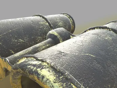 Ancient binocular Low-poly 3D model