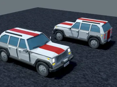 Jeep cra Low-Poly Free low-poly 3D model
