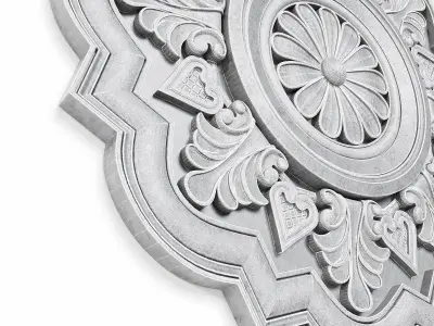 Rozet ornate brass ceiling medallion Low-poly 3D model