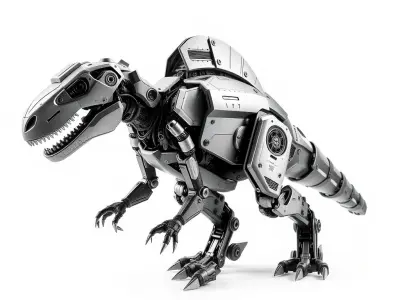 Futuristic Dinosaur Robot Model Pack Low-poly 3D model