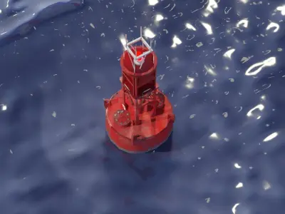 Buoy Game Ready lighthouse floating in ocean Low-poly 3D model