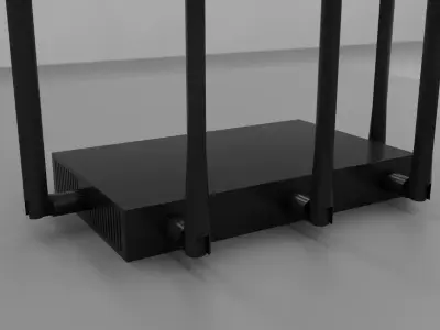 High-Poly Industrial 5G Router - Enterprise Wireless Access 3D model