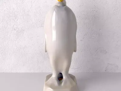 Hollohaza Hungarian Porcelain Penguin 3D model