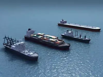 Cargo Ship Collection Low-poly 3D model