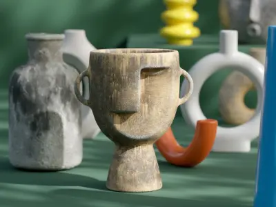 Vase boho style Collection for aesthetic household scene Free 3D model