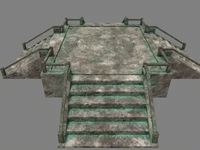 stairs stone staircase with metal railings Low-poly 3D model purchase