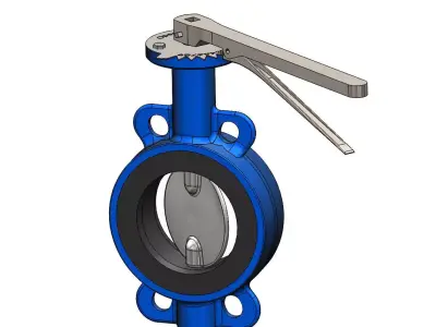 Industrial Butterfly Valve 3D model