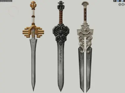 Swords Set sword Low-poly 3D model