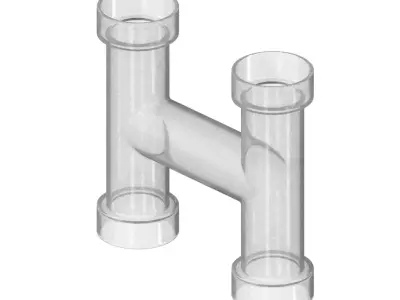 Transparent Plumbing H Fitting 3D model