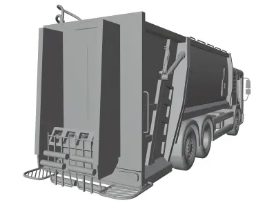 Organic garbage truck unbranded 3D model