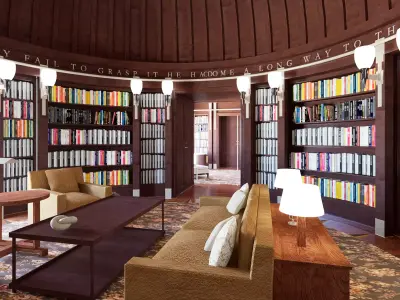  Old library European style library 3D model