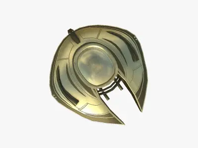 Alien Spaceship UFO D07 Gold - Sci Fi Spacecraft Design Low-poly 3D model
